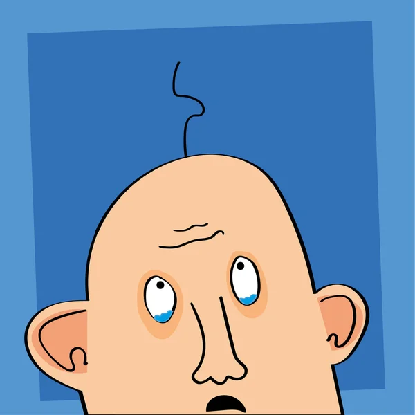 Bald Man Crying — Stock Vector