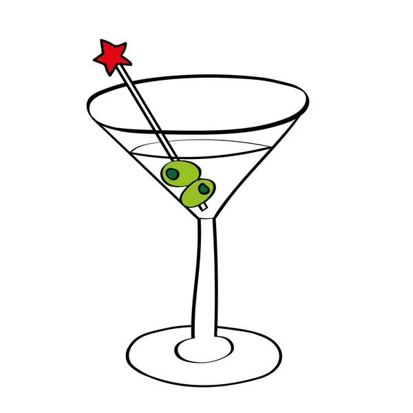 Bicchiere da cocktail Vodka Martini — Vettoriale Stock