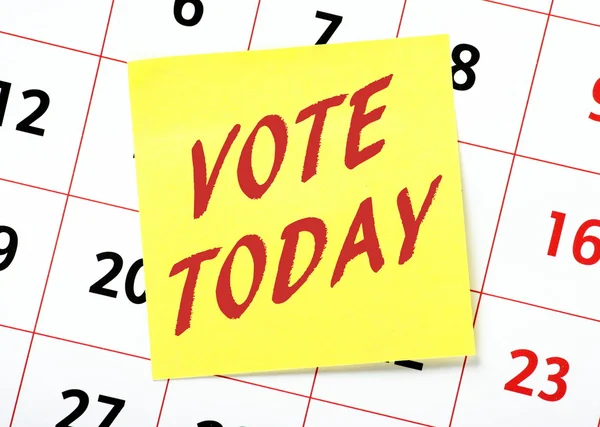 Reminder to Vote Today on a Calendar — Stock Photo, Image