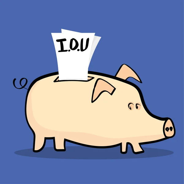 Iou Sparschwein — Stockvektor