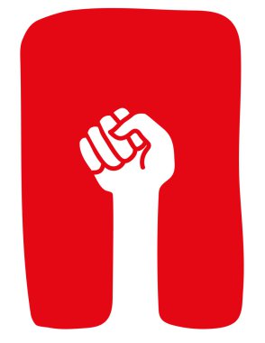 Yumruk güç işareti kaldırdı