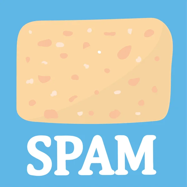 Fetta di Spam — Vettoriale Stock