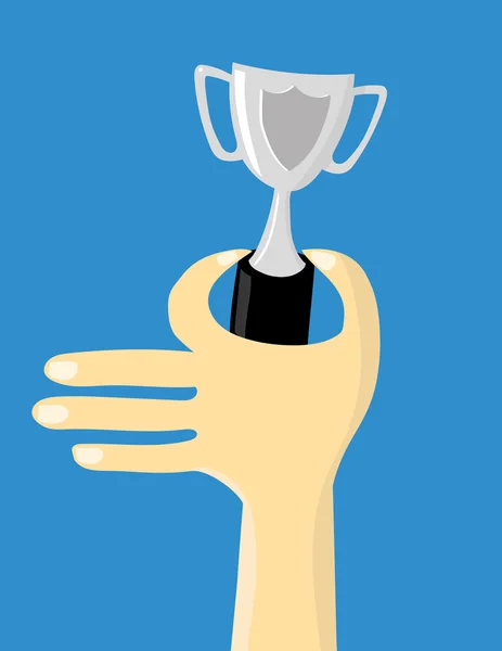 Coupe trophée d'argent pour le gagnant — Image vectorielle