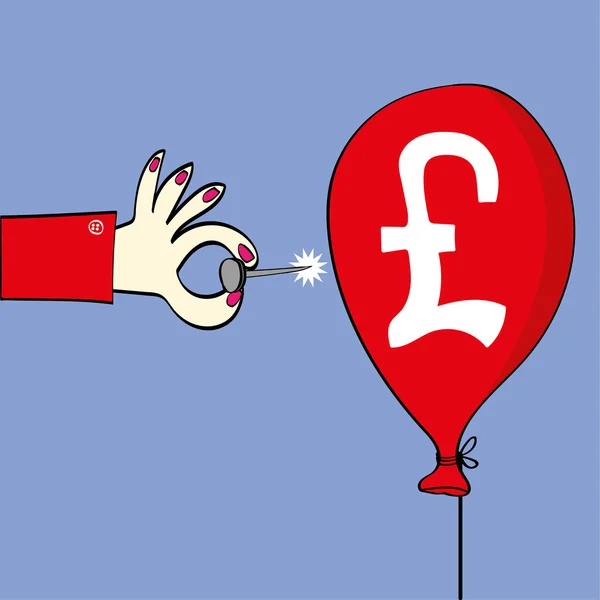 Κόψτε το μπαλόνι χρηματιστηριακή αγορά — Διανυσματικό Αρχείο