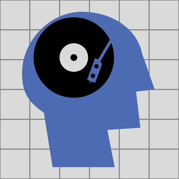 Musique vinyle dans ma tête — Image vectorielle