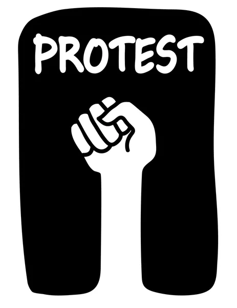 Clenched Fist Protest Message — Stock Vector
