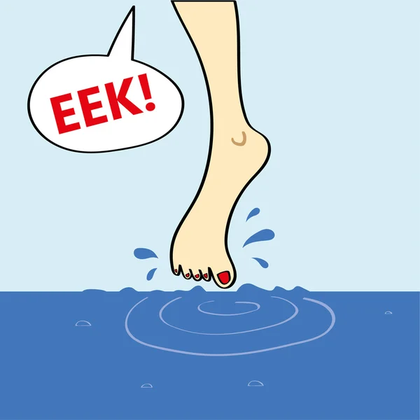 Dompel je teen in het Water — Stockvector