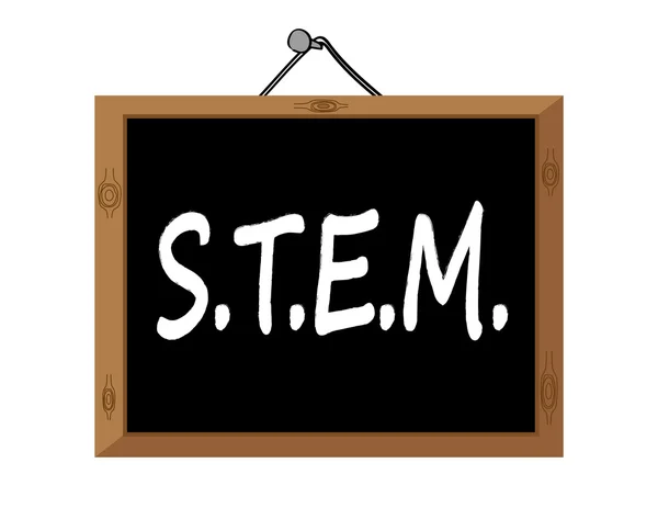 The word STEM on a Blackboard — Stock Vector