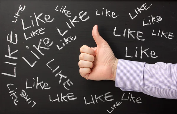 Thumbs Up For Likes — Stock Photo, Image