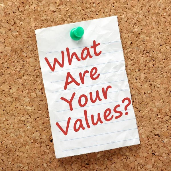 你的价值观是什么? — 图库照片