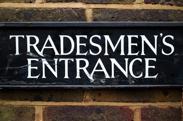 Tradesman's Entrance Sign — Stock Photo, Image