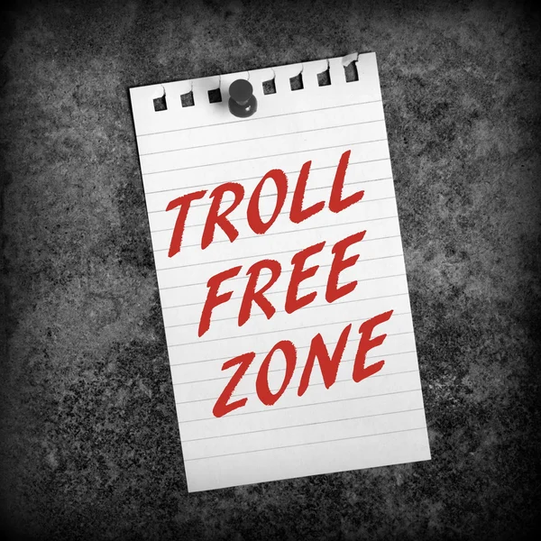 Troll Free Zone — Fotografie, imagine de stoc