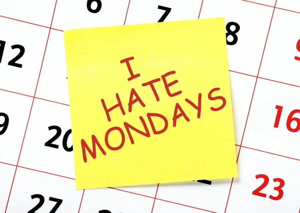 Odeio segundas-feiras — Fotografia de Stock