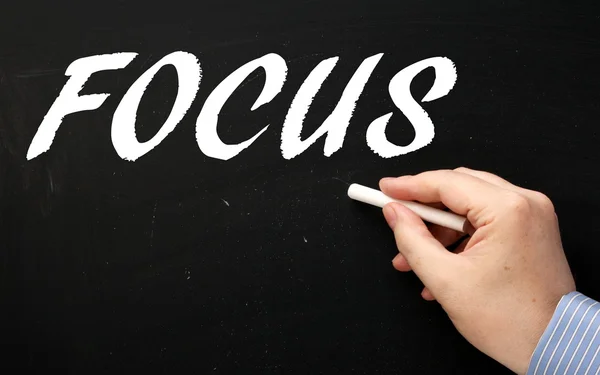 Writing Focus on a Blackboard — Stock Photo, Image