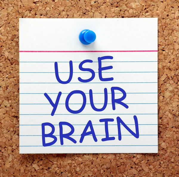 Χρησιμοποιήστε σας σημείωμα υπενθύμισης εγκεφάλου — Φωτογραφία Αρχείου