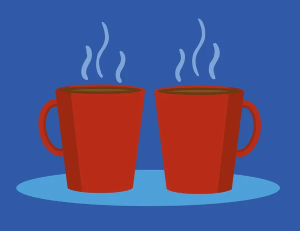 Due tazze di caffè — Vettoriale Stock