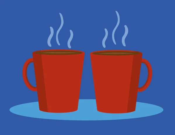 Twee koppen koffie. — Stockvector