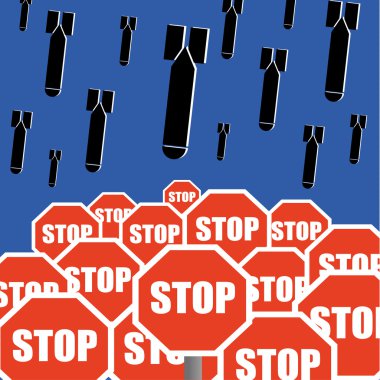 Stop The Bombing Concept clipart