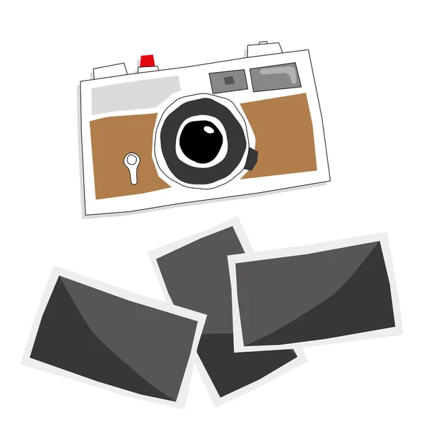 Camera and Photographs — Stock Vector
