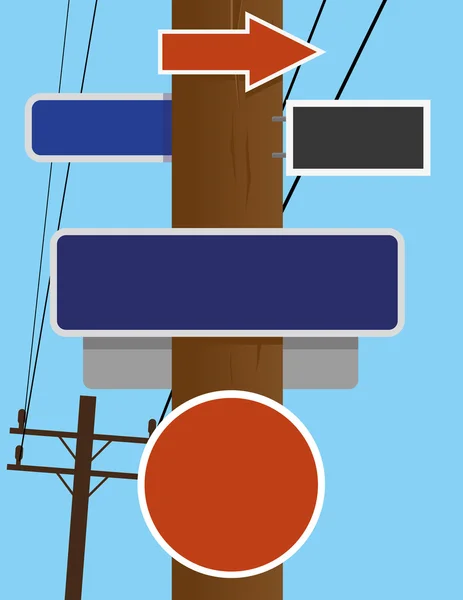 Telefon direği sokak işaretleri — Stok Vektör