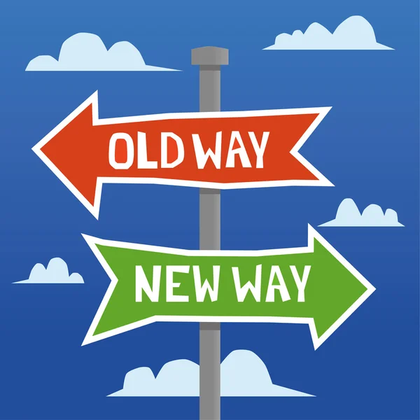 Old Way, New Way — Stock Vector