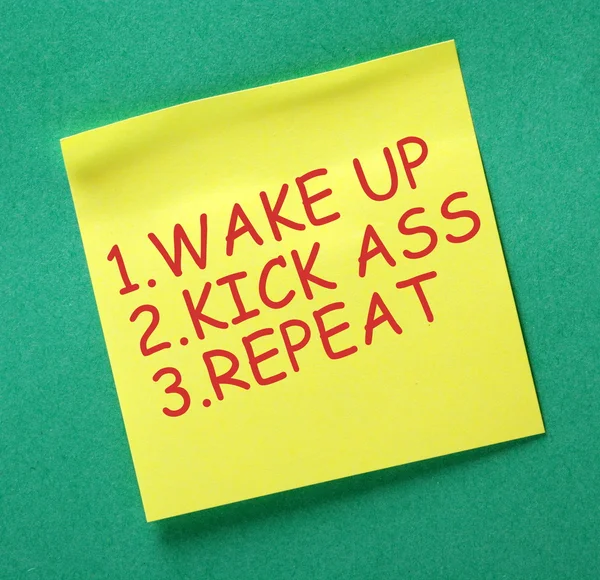 Wake Up Kick Ass Repeat — Stockfoto