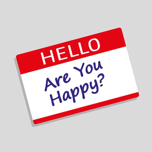 Hello Are You Happy? — Stock Vector