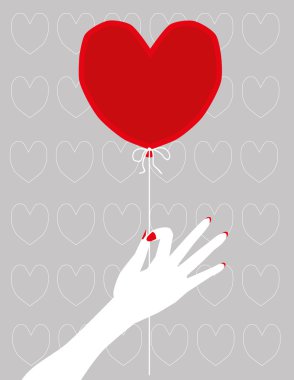Kalp şekli kırmızı balon