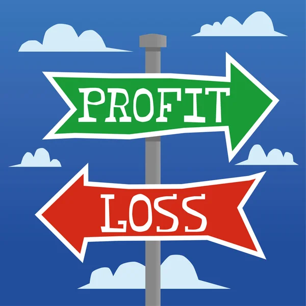 Profit Or Loss Direction Arrows — Stock Vector