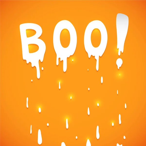 Joyeux Halloween fond orange avec texte Boo, vecteur . Vecteur En Vente