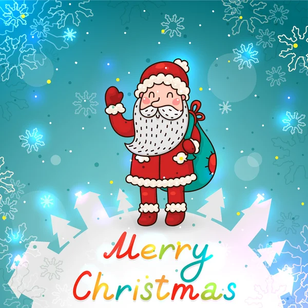 Santa Claus en Kerstmis, vector. — Stockvector