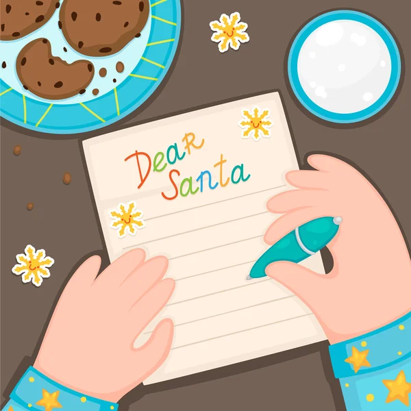 Christmas letter to Santa Claus from the boy, vector. — Stock Vector