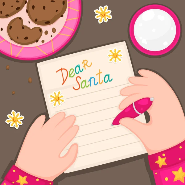 Christmas letter to Santa Claus from girls, vector. Vector Graphics