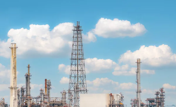 Oil Refinery Petroleum Refinery Plant Blue Sky Background Power Energy — Stock Photo, Image