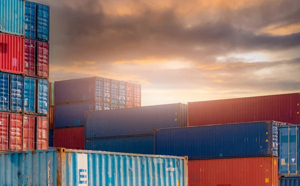 Logistiek Van Container Vracht Scheepvaart Containerschip Voor Import Export Logistiek — Stockfoto