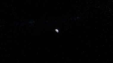 Dinamik nefes kesen çekim, Dünya 'nın uzaydaki hızlı iz sürüşü. 4k 'da Dünya görüşü kavramına düşüyoruz.