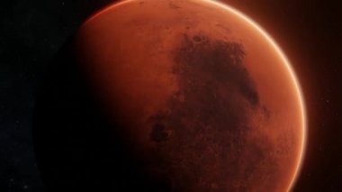 Mars gezegeninin etrafında dönerken ön görüntüyü yakınlaştır