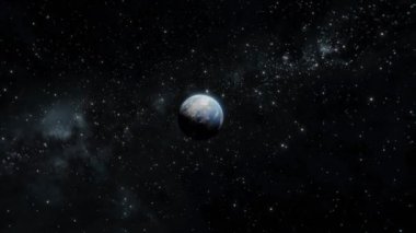 Dünya 'daki dinamik izleme uzaydan yıldızların yörüngesinde 4k' de uçuyor.