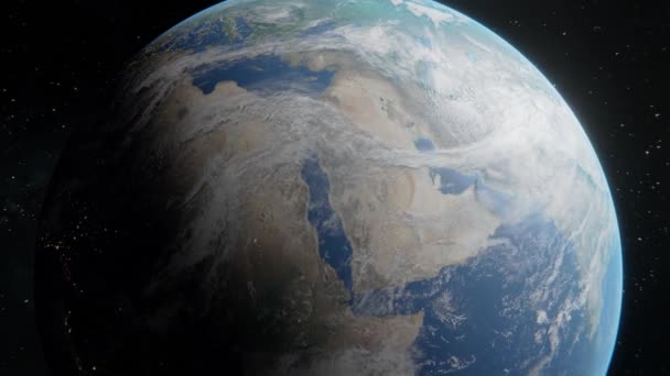 Urmărirea Medie Împuşcăturii Planetei Pământ Epic Earth View Space — Videoclip de stoc