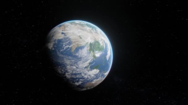 Volando Alrededor Tierra Con Ciudades Iluminadas Lado Oscuro Vista Tierra — Vídeos de Stock