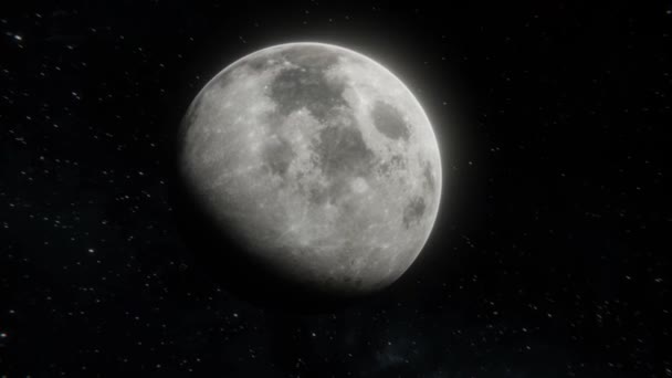 Elhaladni Egy Hatalmas Kép Mellett Holdról Nyílt Űrben Vizualizáció — Stock videók