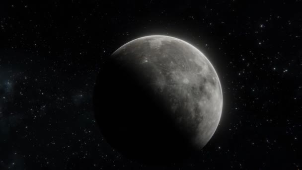 Passando Velocemente Davanti Alla Luna Uno Spazio Aperto Epico Colpo — Video Stock