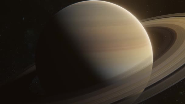 Sto Rintracciando Pianeta Saturno Suoi Anelli Ruotano Nello Spazio Bella — Video Stock