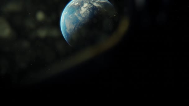 Terre Depuis Espace Planète Terre Tourne Dans Espace Lever Soleil — Video