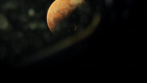 Incredibile Alba Sul Pianeta Marte Orbitante Intorno Pianeta Marte Gira — Video Stock
