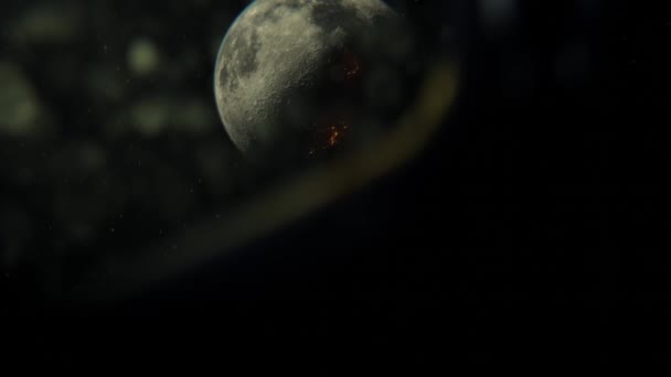 Footage Moon Rotating Outer Space Planet Moon Space — Vídeo de stock