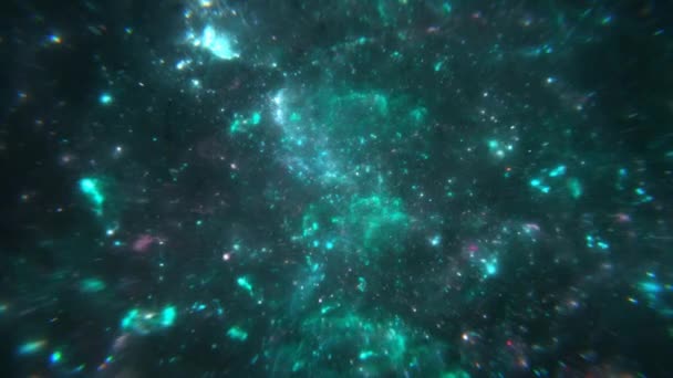 Incredible Footage Galactic Cosmos Glowing Galaxies Stars Passing Visualization — Vídeos de Stock