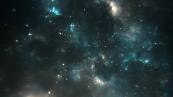Ταξιδέψτε Στο Σύμπαν Αστέρια Και Γαλαξίες Συμβαίνουν Στο Διάστημα Οπτικοποίηση — Αρχείο Βίντεο