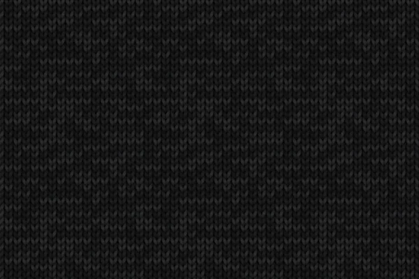 メリノウールの質感を繰り返し 濃い灰色の背景を編んだ 冬のデザイン ウェブページの背景 ポストカードのための現実的なニットとブラックベクトルシームレスパターン — ストックベクタ