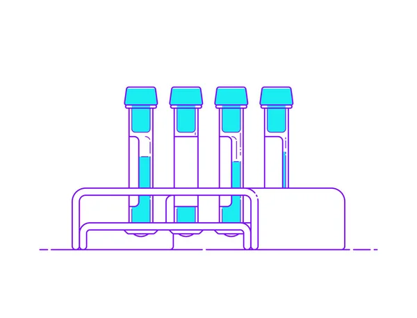Template Reagenzglas Mit Rack Für Medizinisches Design Logo Blutprobe Vektor — Stockvektor